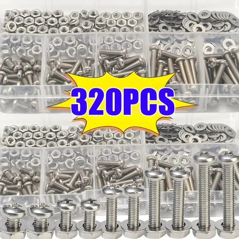 Furniture Hardware Bolts - 320PCS 육각 너트 및 볼트 세트