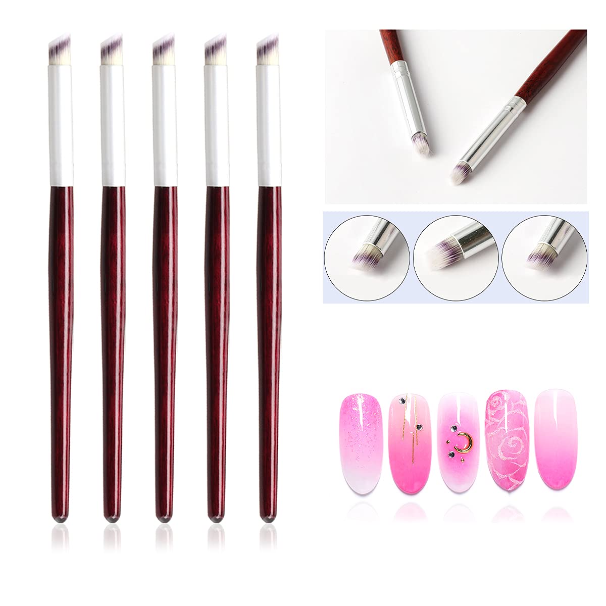 Furniture Hardware Nails - 1/2/3/5PCS 나무 손잡이 네일 옴브레 브러쉬