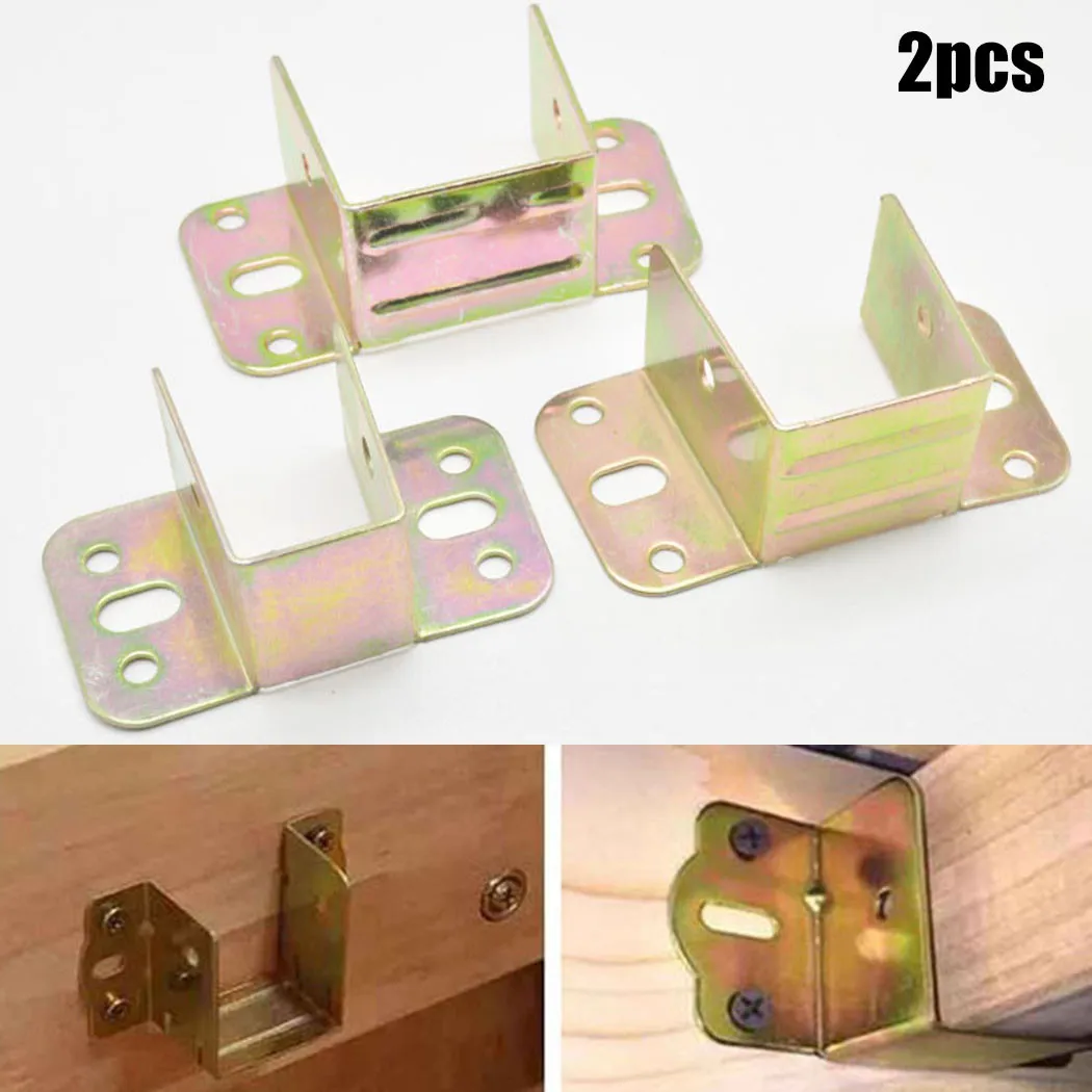Furniture Hardware For Bed - 2pcs U 모양의 금속 침대 브래킷