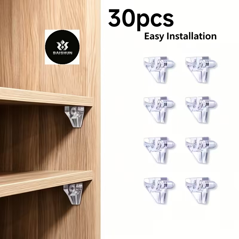 Shelf Peg Support - 30개 캐비닛 선반 지지핀, 5mm 투명