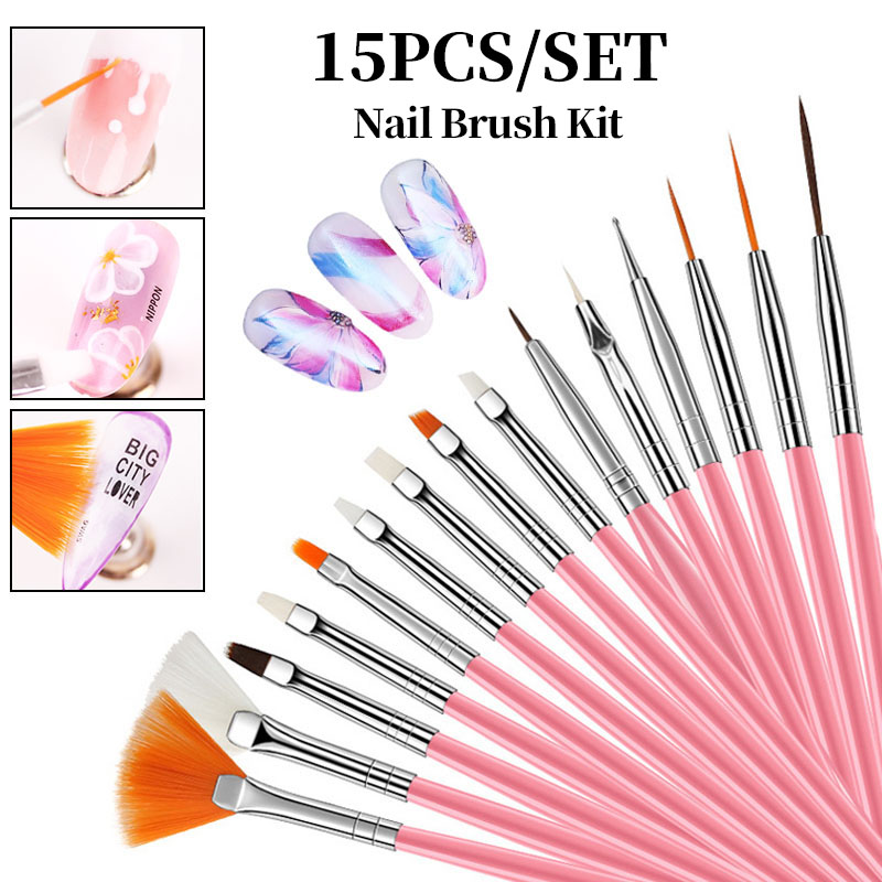 Furniture Hardware Nails - LINMANDA 15 핑크 네일 아트 브러쉬