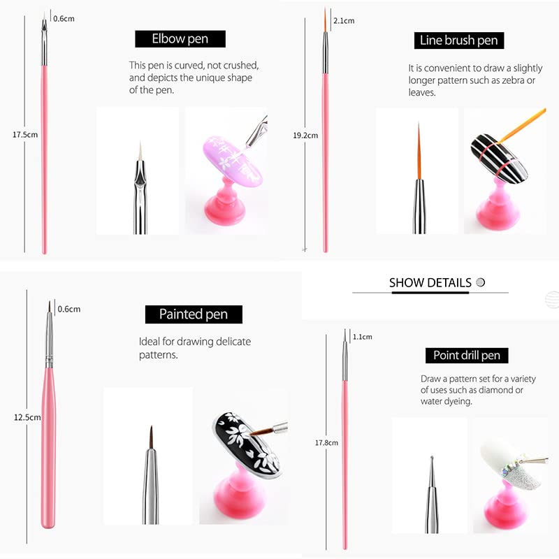 LINMANDA 15 핑크 네일 아트 브러쉬 세트 네일 - Furniture Hardware Nails 리뷰 및 가격