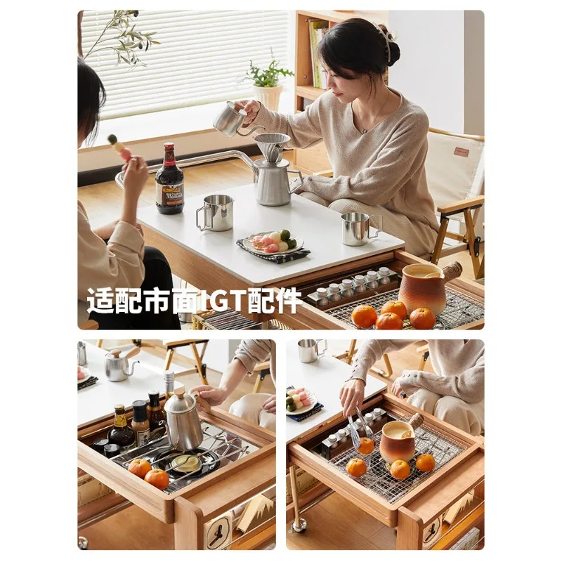 가구 컨트리풍 커피 테이블 체리 이동식 스토브가 있는  - Japanese Furniture Hardware 리뷰 및 가격
