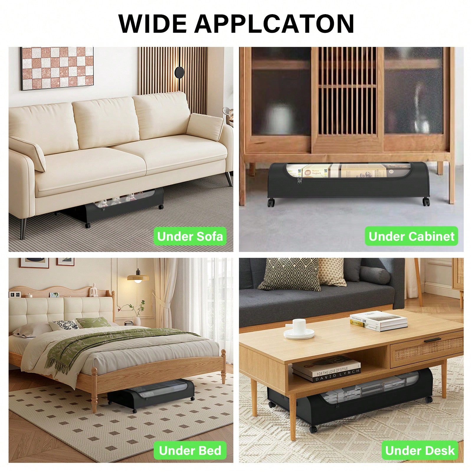 바퀴 달린 침대 밑 수납 정리함, 투명 뚜껑 롤링형 침 - Furniture Hardware For Bed 리뷰 및 가격