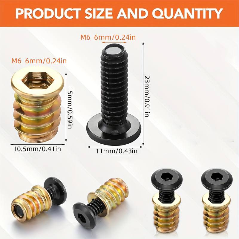 10PCS 너트 나사 삽입물 조합 도구 키트 목재 가구 - Furniture Hardware Bolts 리뷰 및 가격