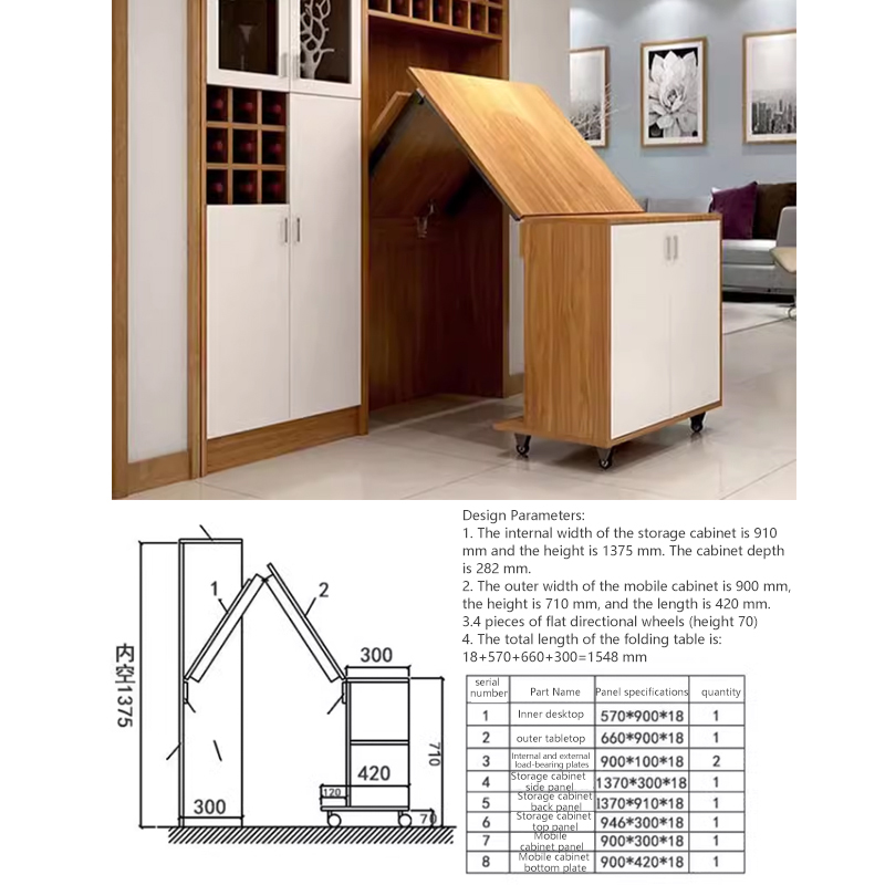 접이식 테이블 확장형 책상 숨겨진 메커니즘 공간 절약  - Furniture Hardware Types 리뷰 및 가격